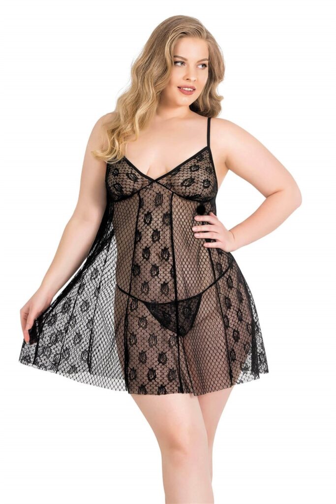 Deluxerie Babydoll-Set für Große Größen Petria
